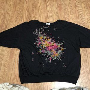 vtg America America floral flower design dolman sleeve size 18 Shirt Made In USA